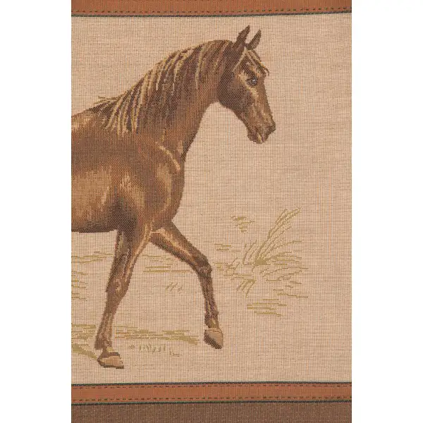 Horse Belt Cushion - 19 in. x 19 in. Cotton by Charlotte Home Furnishings | Close Up 2