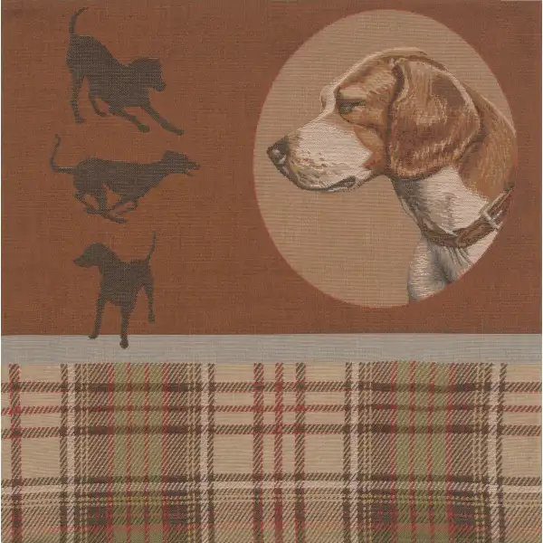 Scottish Dogs Cushion - 19 in. x 19 in. Cotton/Viscose/Polyester by Charlotte Home Furnishings | Close Up 1
