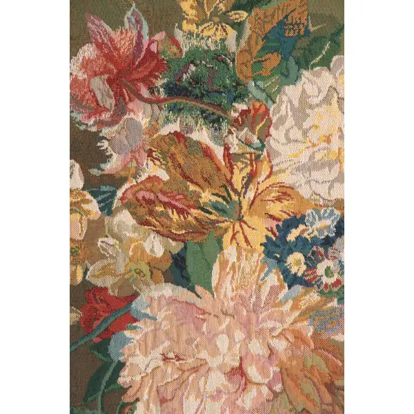 Terracotta Floral Bouquet Bright Belgian Tapestry Wall Hanging Floral & Still Life Tapestries