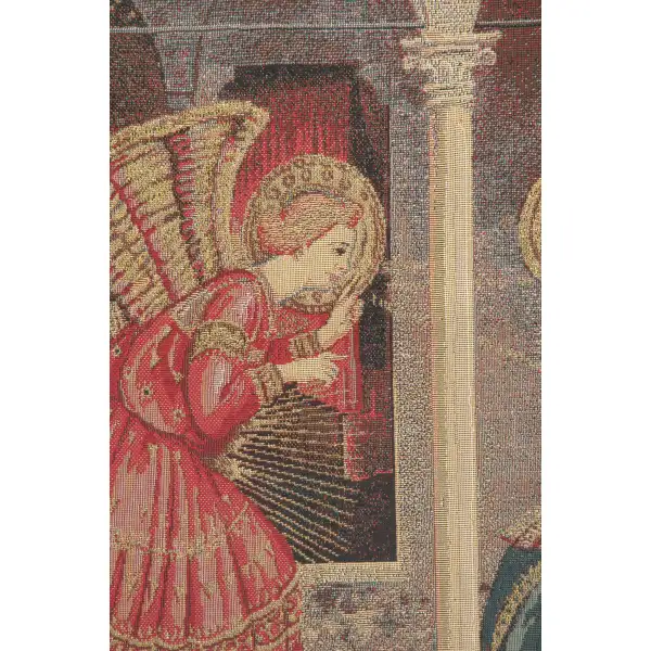Annunciation with gold lurex European Tapestries Christian Art