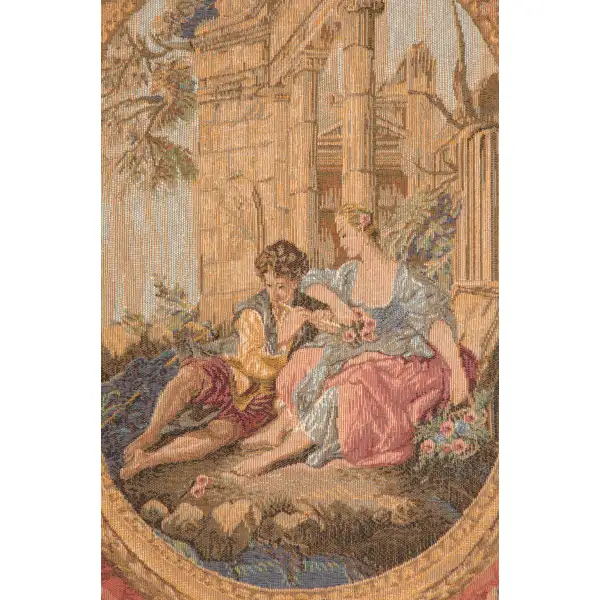 Medallion Serenade Rouge French Wall Tapestry Romance & Myth Tapestries