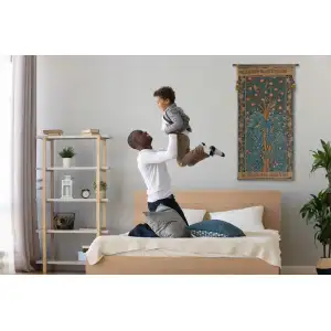 Woodpecker with Verse French Wall Tapestry