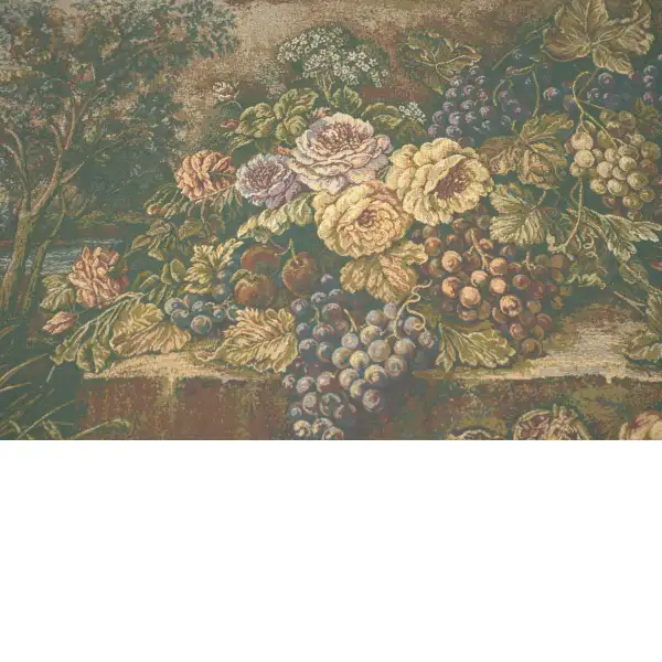 Bouquet with Grapes Green european tapestries