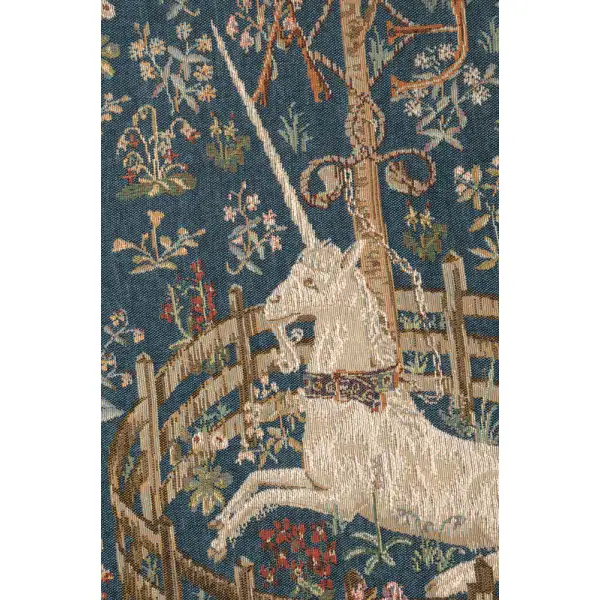 Licorne Captive Blue French Wall Tapestry Unicorn Tapestries