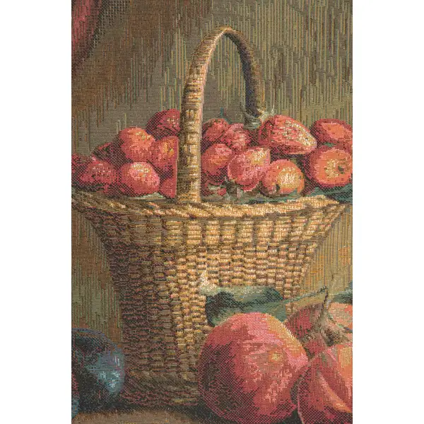 Basket of Strawberries  French Wall Tapestry Flora & Fauna Tapestries