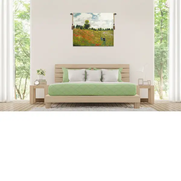 Poppies by Monet Belgian Tapestry Wall Hanging Landscape & Lake Tapestries