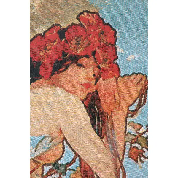 Summer Mucha Belgian Tapestry Wall Hanging Art Nouveau Tapestries
