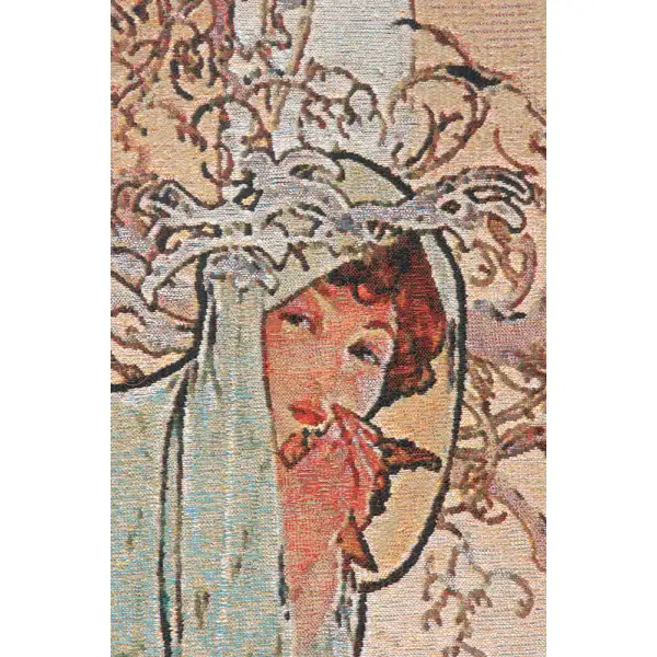 Winter Mucha Belgian Tapestry Wall Hanging Art Nouveau Tapestries