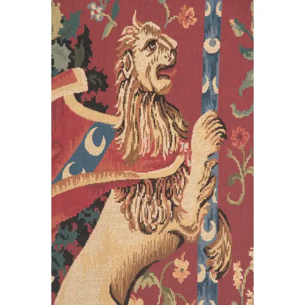 Portiere Medieval Lion  Belgian Tapestry Wall Hanging Unicorn Tapestries
