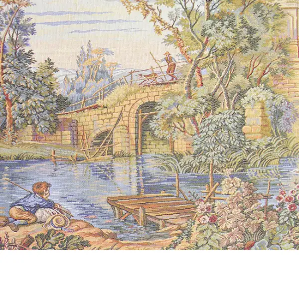 Fishing at the Lake Italian Tapestry Classical & Pastoral Tapestries
