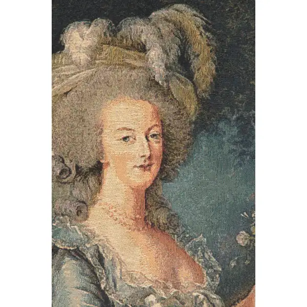 Marie Antoinette with Rose Belgian Tapestry Wall Hanging People