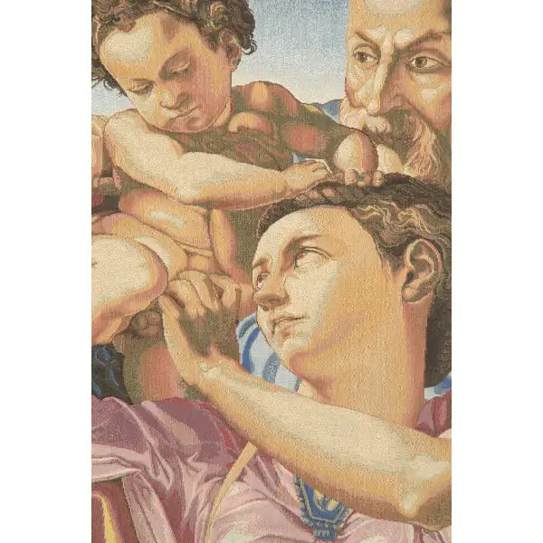 Sacred Family Italian Tapestry - 53 in. x 53 in. Cotton/Viscose/Polyester by Michelangelo | Close Up 1