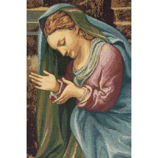 Madonna Adoring the Child Italian Tapestry Holiday Tapestries
