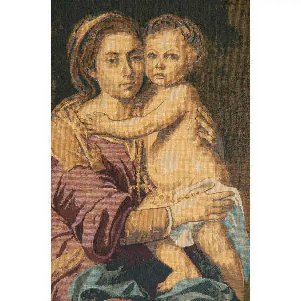 Madonna del Rosario Italian Tapestry Christian Art