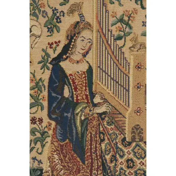 Lady and the Organ, Beige  wall art european tapestries