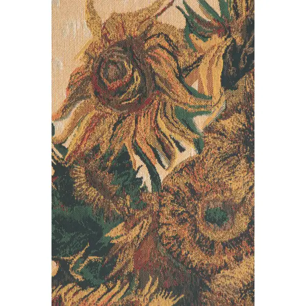 Sunflowers, Beige Belgian Tapestry Floral & Still Life Tapestries