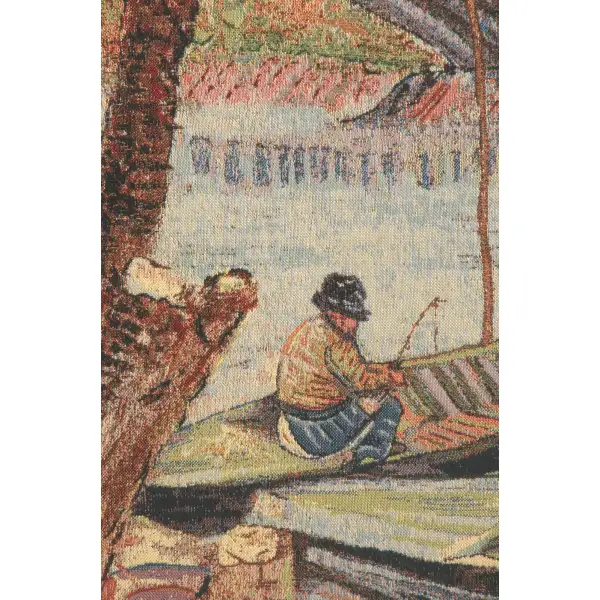 Van Gogh's Fishing in the Spring Belgian Tapestry Coastal Dwelling Tapestries