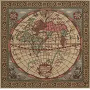 Map Of The East Belgian Cushion Cover - 16 in. x 16 in. Cotton/Viscose/Polyester by Charlotte Home Furnishings | Close Up 1