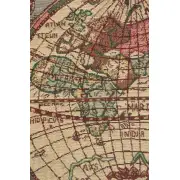 Map Of The East Belgian Cushion Cover - 16 in. x 16 in. Cotton/Viscose/Polyester by Charlotte Home Furnishings | Close Up 2