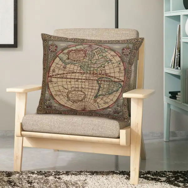 Map of the West Belgian Cushion Cover Tapestry Cushions
