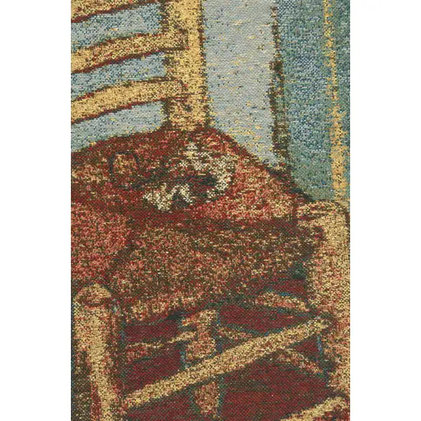The Chair Belgian Woven Cushion Cover - 16 x 16" Hand Finished Square Pillow for Living Room - Tapestry Cushion for Indoors - Vincent Van Gogh Accent Pillow Cover - Bedroom Decorative Pillow Covers | Close Up 2