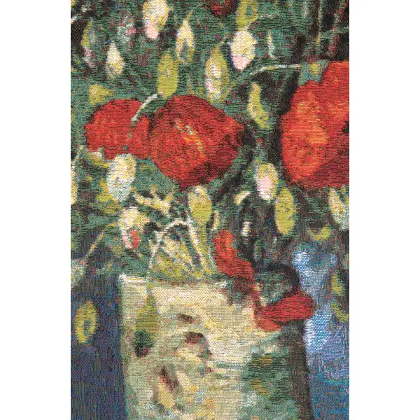 Poppy Flowers Belgian Tapestry Wall Hanging Floral & Still Life Tapestries