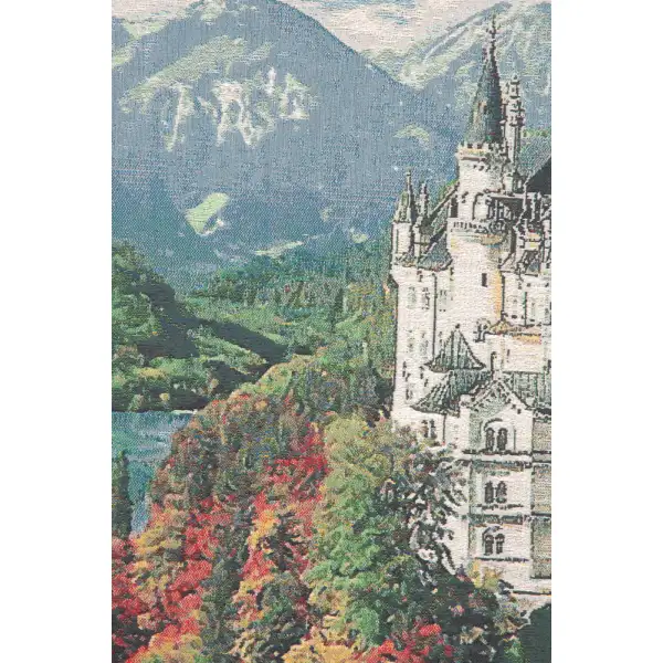Neuschwanstein Castle Blue Belgian Tapestry Wall Hanging Castle & Monument Tapestry