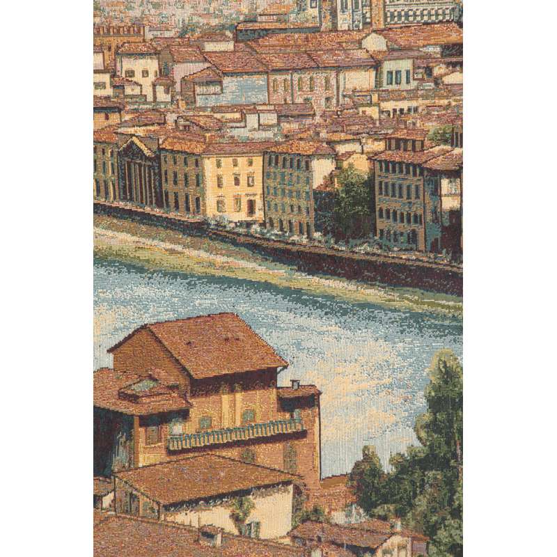 View of Florence and the Arno Italian Cityscape Woven Tapestry Wall Hanging