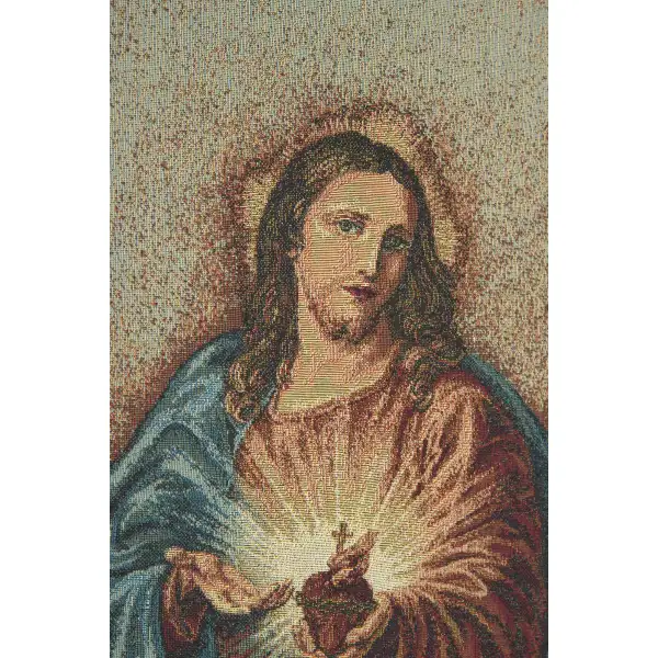 Sacred Heart Of Christ European Tapestries - 12 in. x 20 in. Cotton/Polyester/Viscose by Charlotte Home Furnishings | Close Up 1