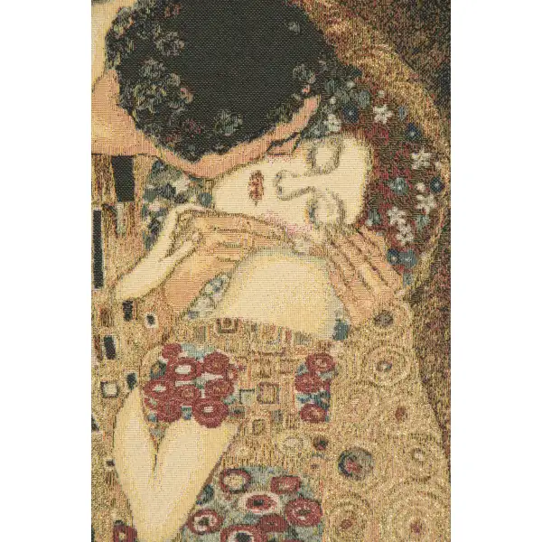 The Kiss Klimt European Tapestries - 16 in. x 16 in. Cotton/Polyester/Viscose by Gustav Klimt | Close Up 2