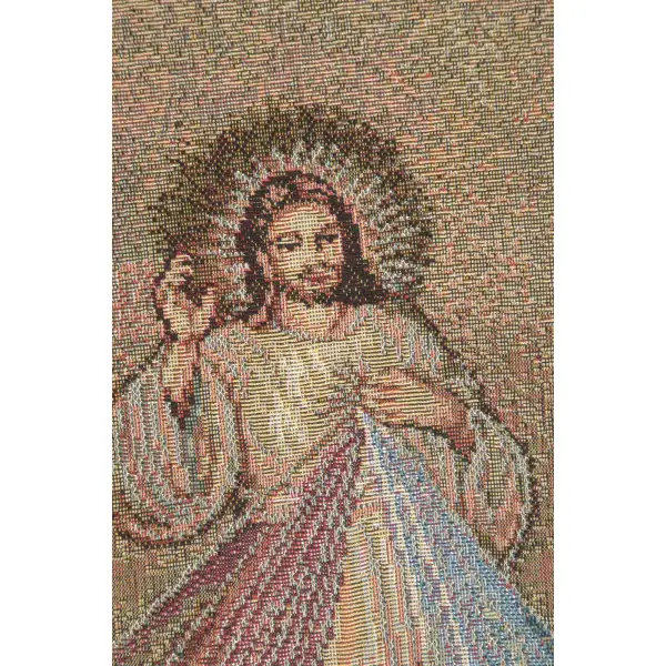 Merciful Jesus Confidant European Tapestries - 11 in. x 17 in. Cotton/viscose/goldthreadembellishments by Charlotte Home Furnishings | Close Up 1