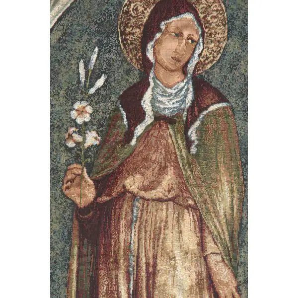 Saint Clare In Arch European Tapestries - 17 in. x 25 in. Cotton/Polyester/Viscose by Charlotte Home Furnishings | Close Up 1