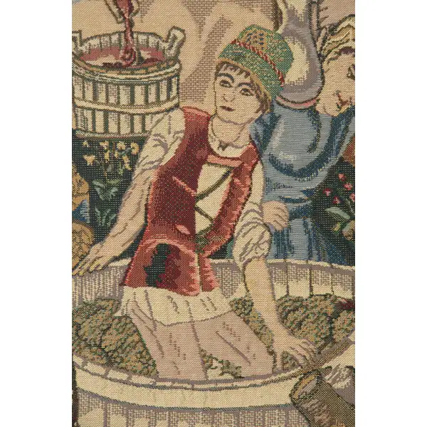 Vendages Left Side Red Belgian Tapestry Wine & Feast Tapestries