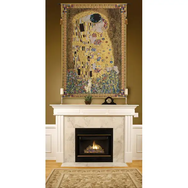The Kiss (Yellow) Belgian Tapestry Medieval Tapestries
