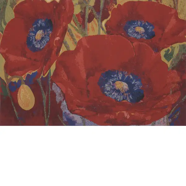 Three Poppies Belgian Tapestry Blossom & Bloom Tapestries
