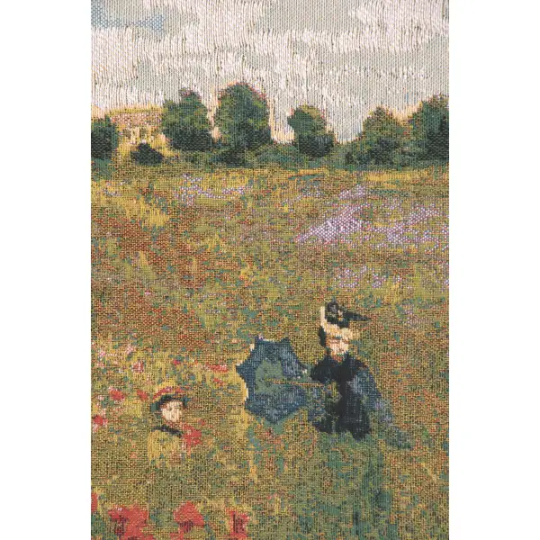 Monet's Poppy Field Belgian Cushion Cover | Close Up 2