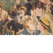 Luncheon Of The Boating Party I Belgian Cushion Cover - 18 in. x 18 in. Cotton/Viscose/Polyester by Pierre- Auguste Renoir | Close Up 1