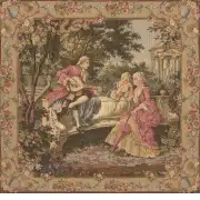 Garden Party Left Panel Belgian Cushion Cover - 18 in. x 18 in. Cotton/Viscose/Polyester by Francois Boucher | Close Up 1