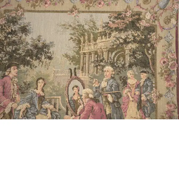 Garden Party Right Panel Belgian Cushion Cover - 18 in. x 18 in. Cotton/Viscose/Polyester by Francois Boucher | Close Up 3