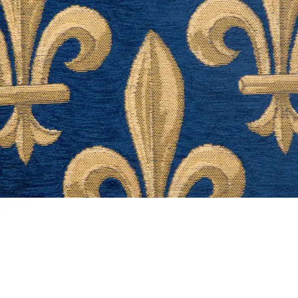 Fleur de Lys Blue II Velvet Background Belgian Cushion Cover Fleur De Lys