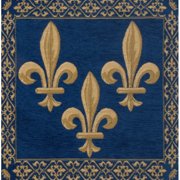 Fleur de Lys Blue II Velvet Background tapestry pillows