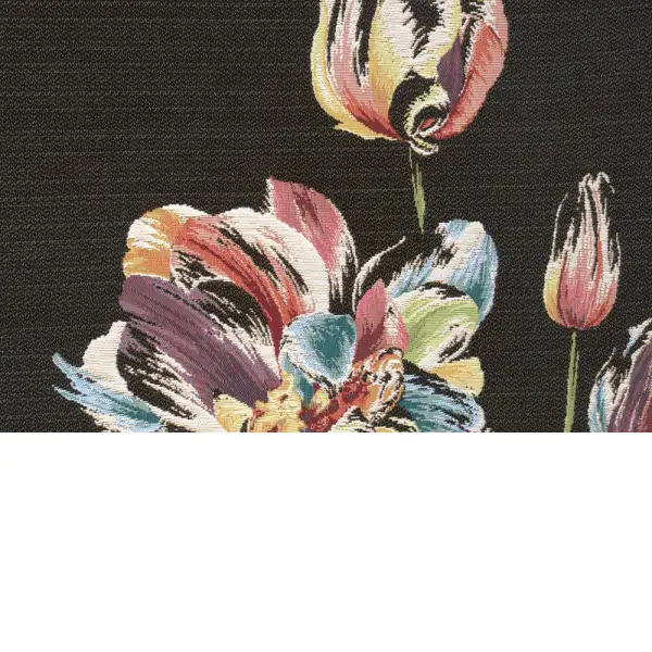An Armful of Multicolored Tulips Black  table mat