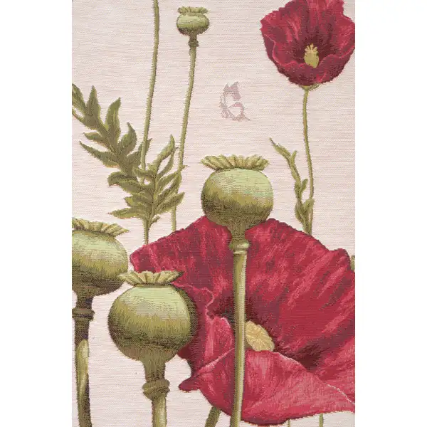 Poppy White  French Table Mat Floral Table Runners