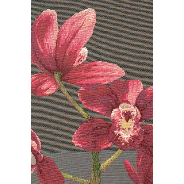 Pink Orchids Grey French Table Mat Floral Table Runners