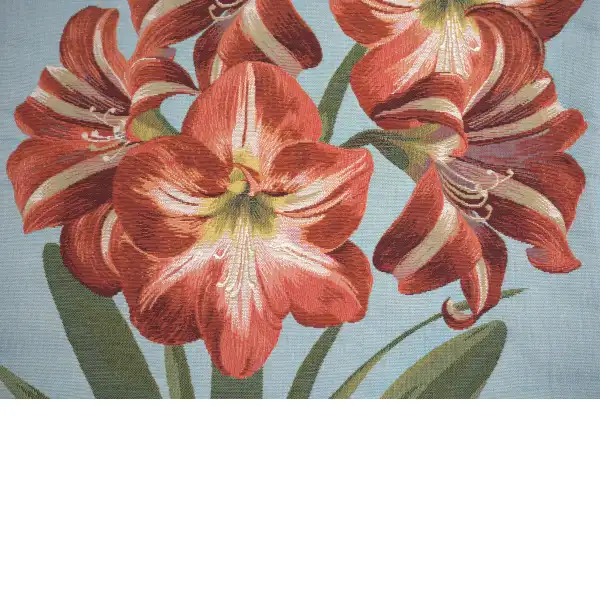 Amaryllis 5 flowers Blue Couch Pillows
