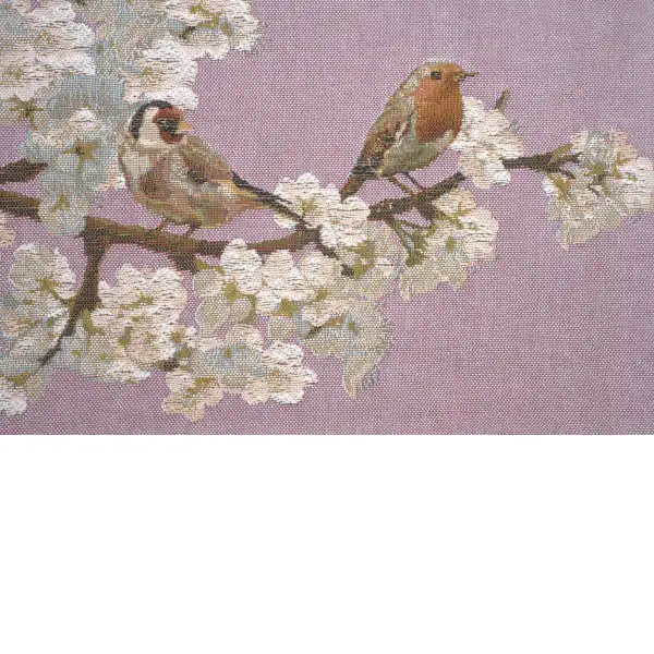Passerines On Branch Pink  throw pillows