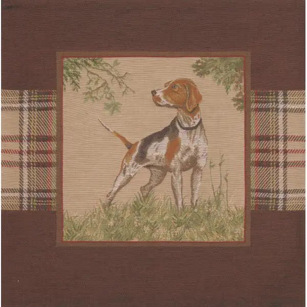 Dog Pointer Cushion - 19 in. x 19 in. Cotton by Charlotte Home Furnishings | Close Up 1