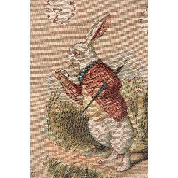 Late Rabbit Alice In Wonderland Cushion - 19 in. x 19 in. Cotton by John Tenniel | Close Up 2