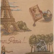 Paris Tour Eiffel Cushion - 19 in. x 19 in. Cotton by Charlotte Home Furnishings | Close Up 4