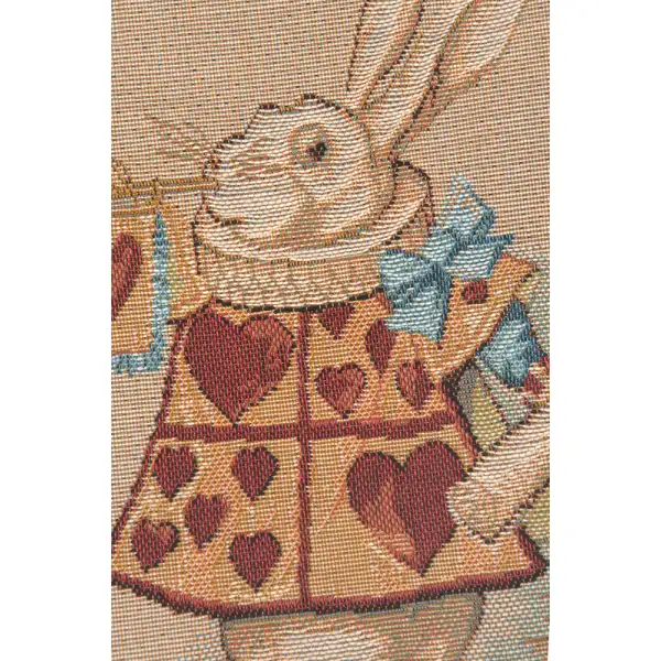 Heart Rabbit Alice In Wonderland I Cushion - 14 in. x 14 in. Cotton/Polyester/Viscose by John Tenniel | Close Up 2